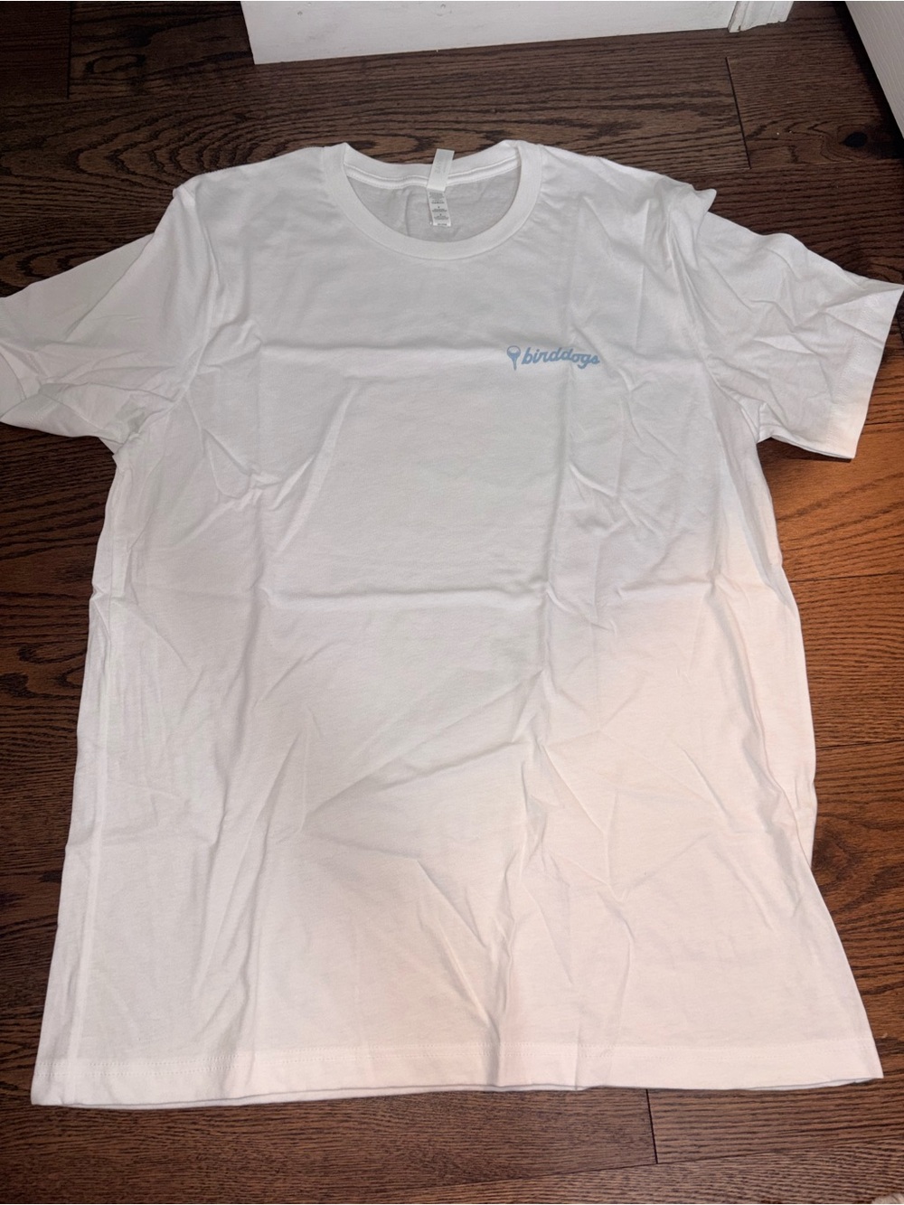 Birddogs White Tee with Light Blue Logo